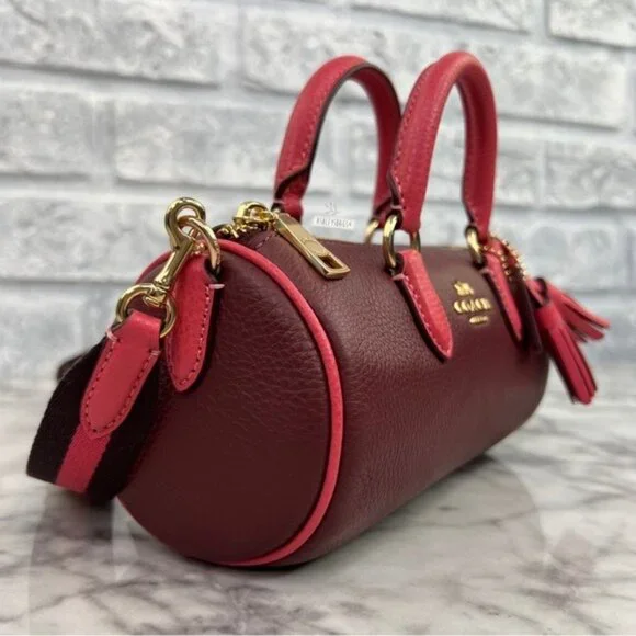 Coach Lacey Crossbody In Gold Wine Multi - Picture 4 of 12